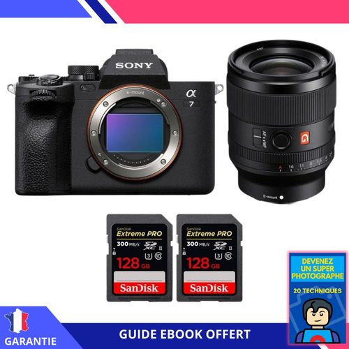 Sony A7 IV + FE 35mm f/1.4 GM + 2 SanDisk 128GB Extreme PRO UHS-II SDXC 300 MB/s + Ebook 'Devenez Un Super Photographe' - Hybride Sony