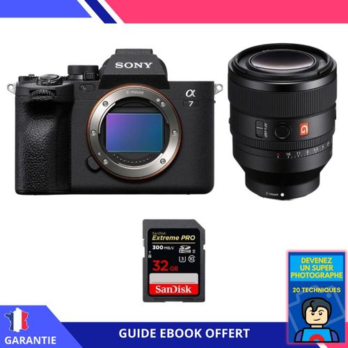 Sony A7 IV + FE 50mm f/1.2 GM + 1 SanDisk 32GB Extreme PRO UHS-II SDXC 300 MB/s + Ebook 'Devenez Un Super Photographe' - Hybride Sony