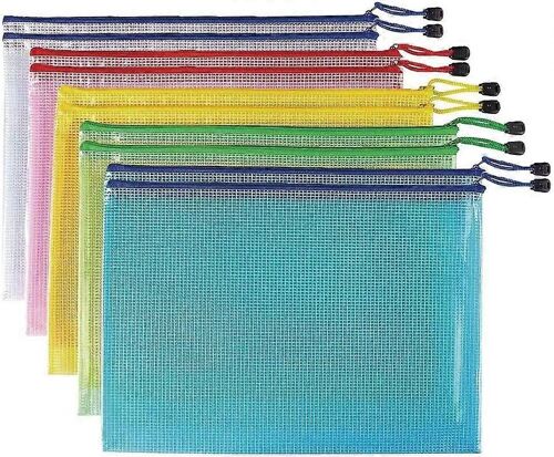 10 Pcs Maille Zip Classeur Sacs, Chemises De Documents En Plastique Imperméables À La Déchirure, Pochette De Documents À Fermeture Éclair A5 Sacs Organisateur De Documents Bureau École Maison Tr