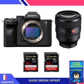 Sony A7 IV + FE 50mm f/1.2 GM + 2 SanDisk 32GB Extreme PRO UHS-II SDXC 300 MB/s + Ebook 'Devenez Un Super Photographe' - Hybride Sony