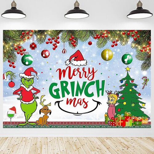 Décoration de fond de Noël - Joyeux Noël Tache puante Fond pour Noël Photo Props 5x3 pieds (blanc)