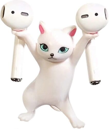 Amélioré Anti-Drop Magnétique Mignon Danse Chat Airpod Support Casque Support Écouteurs Support Pour Apple AirPods 1 & 2 3 Pro, Unique Anniversaire Bday Cadeau Cadeau