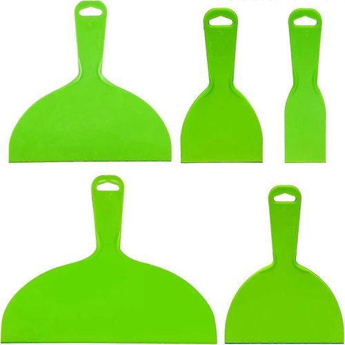 Ensemble de couteaux à mastic en plastique réutilisables Outil de grattoir flexible vert Outil de grattoirs de peinture flexibles pour décalcomanies, papier peint, pâtisserie, mastic mural et de voitu