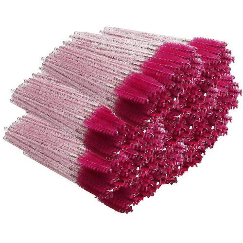 Brosse À Cils En Cristal, Baguettes De Mascara Jetables, Brosses À Cils Pour Extensions De Cils, Fournitures De Sourcils-Rose Red