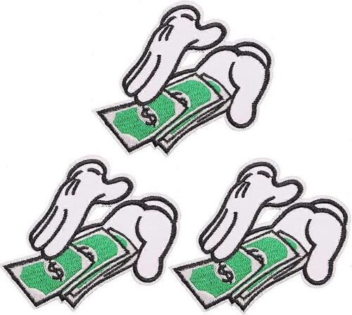Patch thermocollant pour les vêtements, 3pcs comptant l'argent Patchs thermocollants pour gilet / vestes, appliques à coudre pour sacs à dos / casquettes / jeans pour couvrir déchirure / logo, taille