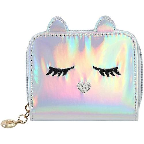 Holographic Cat Face Short Wallet Petit Porte-Monnaie Pour Femmes Filles