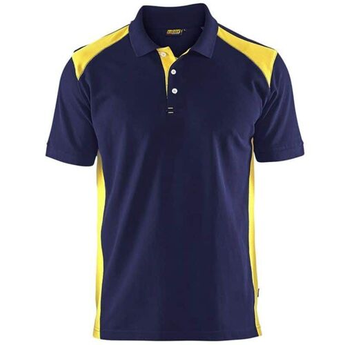 BLAKLADER Polo de travail piqué bicolore - 3324 - Bleu foncé / Jaune - M