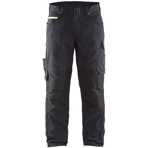 BLAKLADER Pantalon de travail services +stretch - 14951330 - Noir / Jaune fluo - 50 - Jambes longues