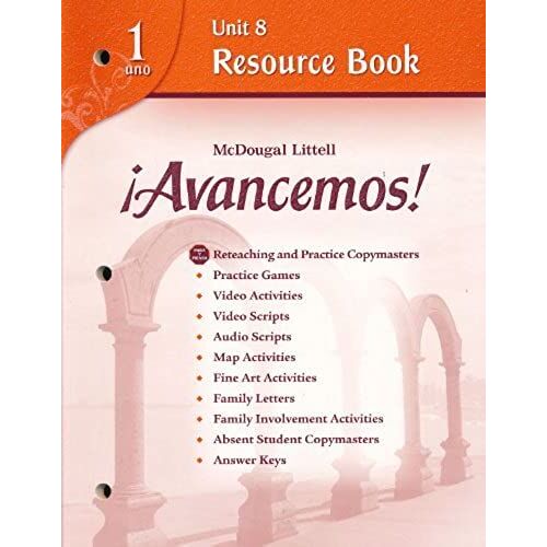 Avancemos! Unit Resource Book 8, Level 1