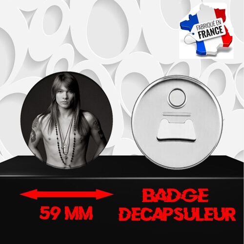 Magnet Décoratif Décapsuleur Aimanté 59 Mm Groupe Rock Guns And Roses 416