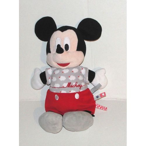 Peluche Mickey Nicotoy Habit Nuages - Doudou Souris Mickey 30 Cm
