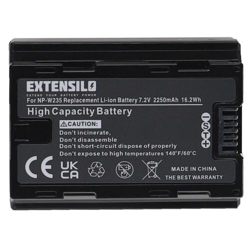 EXTENSILO Batterie compatible avec Fuji Fujifilm GFX 50S II, GFX100S, GFX100 II, X-H2, X-H2S, X-T4, X-S20 appareil photo (2250mAh, 7,2V, Li-ion)