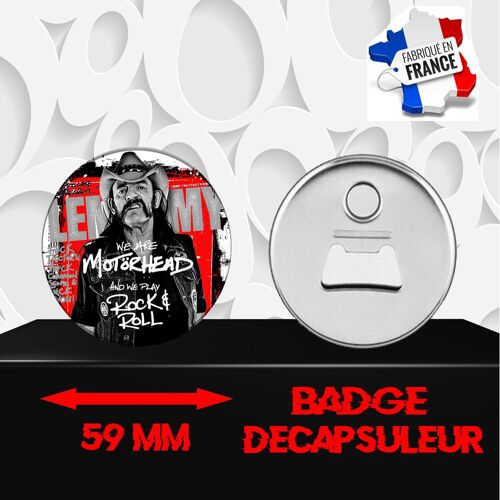 Magnet Décoratif Décapsuleur Aimanté 59 Mm Groupe Rock Motorhead 347