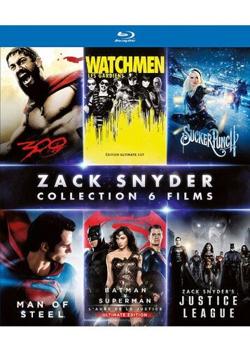 Coffret Zack Snyder : 300 + Watchmen + Man Of Steel + Batman V Superman : L'aube De La Justice + Zack Snyder's Justice League + Sucker Punch - Pack - Blu-Ray