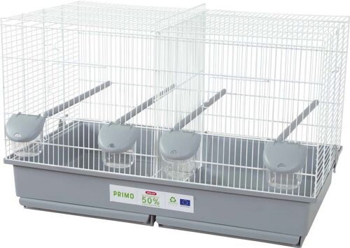 Cage Primo 67 Blanche Et Grise D 71.5 X 33.5 X 41 Cm Pour Oiseaux.