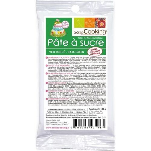 Pâte À Sucre Vert Foncé (Vanille) - Qualité Pro...