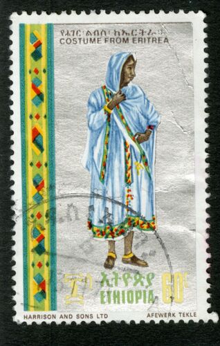 Timbre Oblitéré Ethiopia, Costume From Erirtrea, 60 C