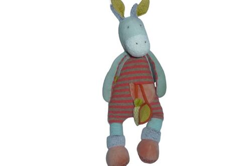 Doudou Peluche Âne Biscotte Et Pompon Moulin Roty