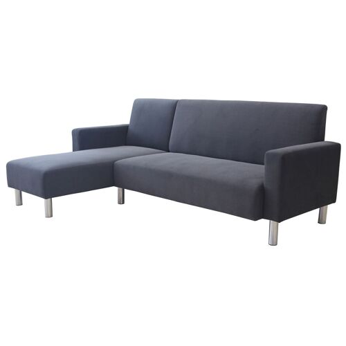 Canapé d'angle tissu réversible "Rio" - 4 places - Gris