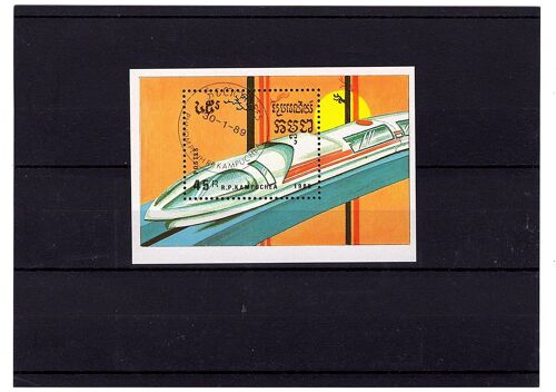 Kampuchea Bloc Feuillet De 1989 Train Grande Vitesse