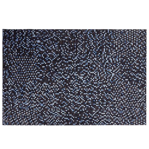 Tapis En Cuir Patchwork Marron Et Bleu 160 X 230 Cm Ikisu