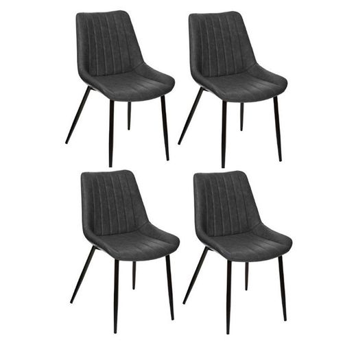 Lot De 4 Chaises Design "Olwen" 81cm Gris