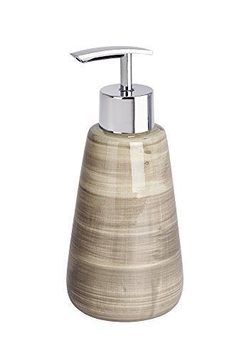 Wenko 22644100 Pottery Distributeur De Savon En Céramique Sable/Beige 8 X 8 X 17,5 Cm