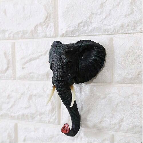 Tête d'éléphant Single Decorative Wall Hook / cintre Rustique Vintage en forme d'animal Manteau Chapeau Crochet Heavy Duty, cadeau décoratif