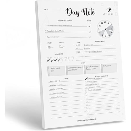 Daily Planner Day Note - Agenda Quotidien 2024 - To Do List Planner A4 Avec 60 Feuilles De Déchirure - Planifiez Vos Journées Pour Améliorer Votre Vie Professionnelle Et Personnelle (21 X 29,7 Cm)