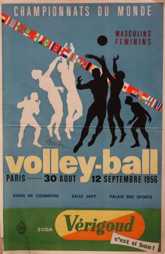 Affiche Paris 1956 Volley Ball
