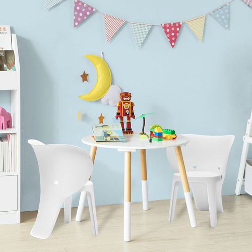 Sobuy Kmb12-Wx2 Lot De 2 Chaise Enfant Design Chaise Pour Enfants Siège Garçons Et Filles Confortable Éléphant Blanc - Haute Qualité