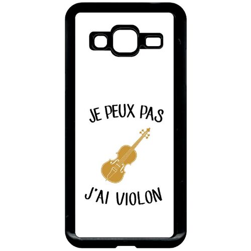 Coque Pour Smartphone - Je Peux Pas J Ai Violon - Compatible Avec Samsung Galaxy J3 (2016) - Plastique - Bord Noir