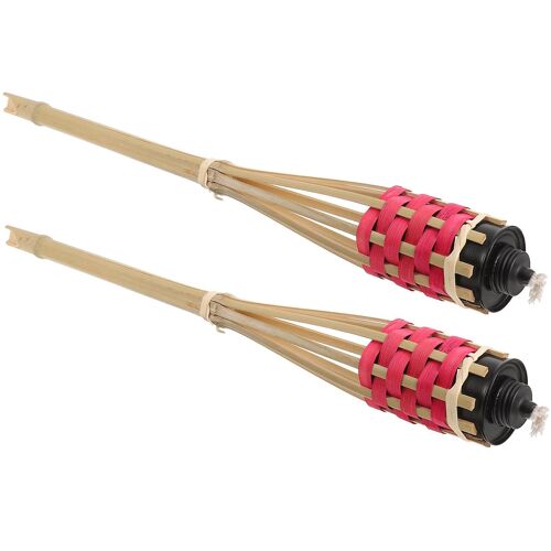 2pcs Bambou Torche Extérieure Tissé Torche De Bambou Paysage Sentier Torche Lumière Jardin Torche De Bambou