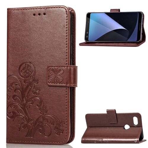Google Pixel 3 XL Coque, SATURCASE Lucky Clover PU Cuir Magnétique Flip Portefeuille Support Porte-carte Protecteur Cover Case avec Dragonne Coque Housse Étui Pour Google Pixel 3 XL (Marron)