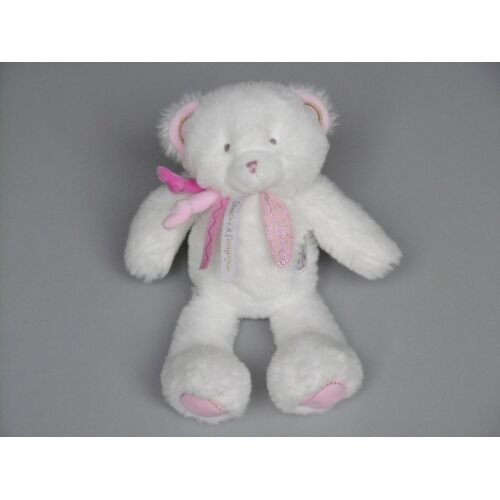 Doudou Et Compagnie Ours Blanc Rose Attrape Rêve 22 Cm