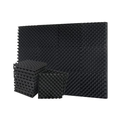 Paquet De 12 Panneaux De Mousse Insonorisés Auto-Adhésifs, Panneaux Muraux Insonorisés Haute Densité - 1,18 X 12 X 12 Po