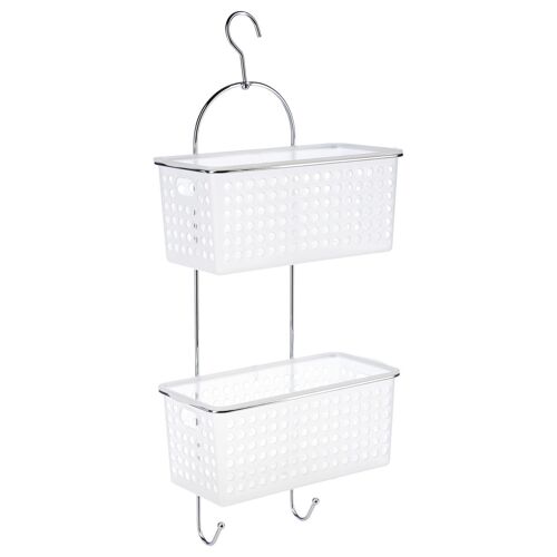 Etagère De Douche Ou Baignoire En Métal - 2 Paniers - 30 X 54 Cm
