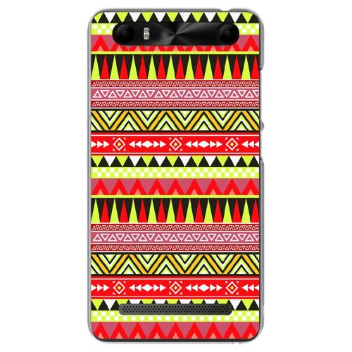 Coque souple pour Konrow Just5 avec impression Motifs aztèque jaune et rouge