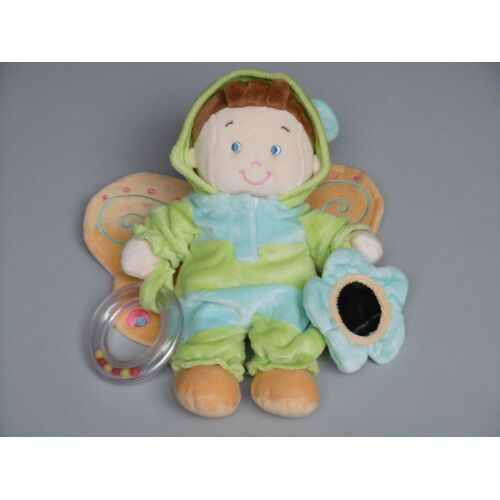 Doudou Garçon Éveil Activités Bleu Vert Papillon Jaune Nicotoy