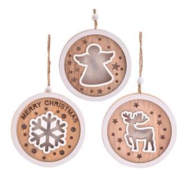 Pendentif D'arbre De Noël, Ornements De Noël, Panneau En Bois Rond Noël, Panneau En Bois Réutilisable Pour Mur De Porte