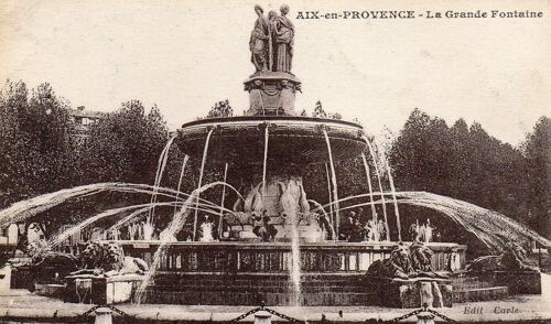 Carte Postale Aix En Provence - Bouches Du Rhone - La Grande Fontaine- Editions Carle
