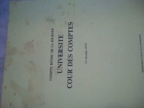 Compte Rendu De La Journée Université Cour Des Comptes Décembre 1975