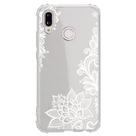 Coque Souple Pour Huawei P20 Lite Avec Impression Motifs Lace Blanc