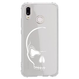 Coque Souple Pour Huawei P20 Lite Avec Impression Motifs Crâne Blanc