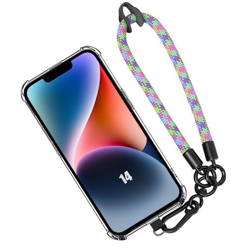 Coque Pour Iphone 14, Antichoc Anti-Rayures Avec Bracelet Démontable Multicolore - Booling