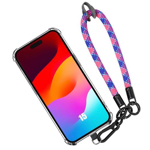 Coque Pour Iphone 15, Antichoc Anti-Rayures Avec Dragonne Détachable Multicolore - Booling