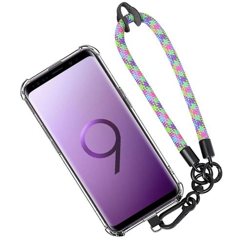 Coque Bracelet Pour Samsung Galaxy S9, Protection Antichoc Coins Renforcés Avec Cordon À Main Robuste Multicolore - Booling