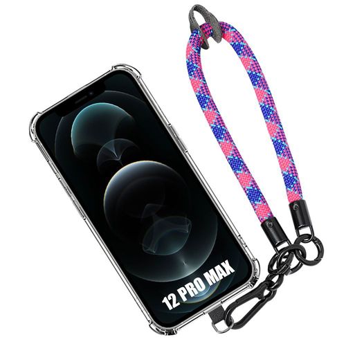 Coque Bracelet Pour Iphone 12 Pro Max, Protection Transparente Antichoc Avec Bracelet Amovible Multicolore - Booling
