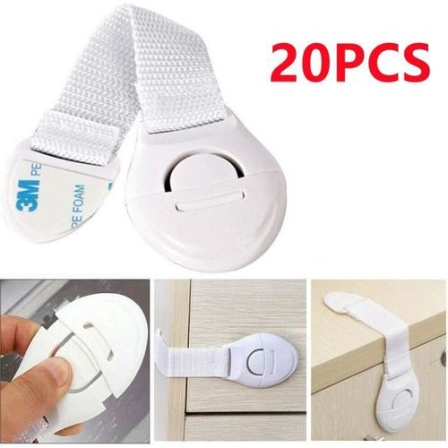 Sécurité Bébé Placard Bloque Porte,20 X Bloc Tiroir Securite Frigo Tiroir Placard Cabinet Porte Serrures De Sécurité Pour Enfant,Etc