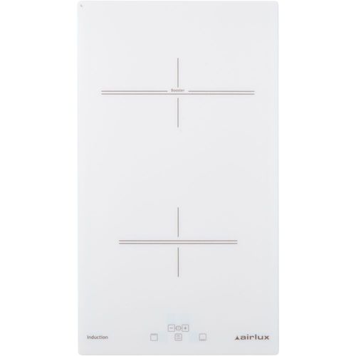 Airlux ATI322WH - Table de cuisson à induction - 2 plaques de cuisson - Niche - largeur : 27 cm - profondeur : 49 cm - Blanc verre